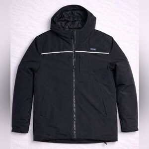 Lands’ End Men’s Navy Hooded Jacket Waterproof Reflective Stripe L 42-44